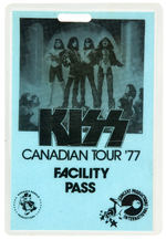 “KISS”1977 "LOVE GUN" CANADA TOUR LAMINATED BACK STAGE PASS.