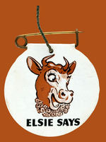 ELSIE THE COW FIRST SEEN 1940 CELLO FLIP PIN.