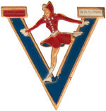 ICE SKATER ON LARGE VICTORY PIN.