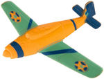 STRIKINGLY COLORED ENAMEL PAINT ON BRASS WAR PLANE PIN.