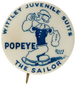 "POPEYE THE SAILOR" FIRST SEEN ADVERTISER BUTTON.