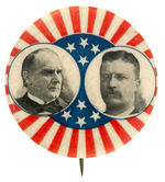 McKINLEY AND ROOSEVELT GRAPHIC AND UNLISTED JUGATE BUTTON.