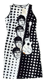 "THE BEATLES" ILLUSTRATED DRESS WITH HANG TAG.