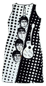 "THE BEATLES" ILLUSTRATED DRESS WITH HANG TAG.