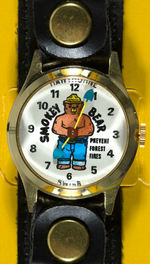 “SMOKEY BEAR WRIST WATCH BY HAWTHORNE” BOXED.