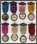 EIGHT RARE RIBBON BADGES FROM THE REPUBLICAN NATIONAL CONVENTION PHILADELPHIA 1900.