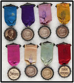EIGHT RARE RIBBON BADGES FROM THE REPUBLICAN NATIONAL CONVENTION PHILADELPHIA 1900.