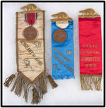 WISCONSIN STATE CONVENTION RIBBON BADGES WHICH INCLUDE McKINLEY/TR JUGATE MEDALS.