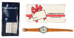 "THE BEATLES" BROWN BAND VARIETY WRISTWATCH BY BRADLEY IN ORIGINAL GIFT BOX.