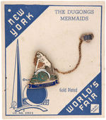 FIRST SEEN ENAMEL PIN ON ORIGINAL CARD FOR "THE DUGONGS MERMAIDS."