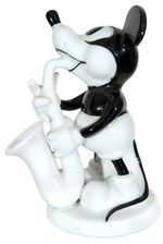 MICKEY MOUSE PLAYING SAXOPHONE PORCELAIN FIGURINE BY ROSENTHAL.