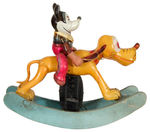 MICKEY MOUSE AS COWBOY ON PLUTO CELLULOID WIND-UP TOY.