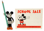 "DIXON" FIGURAL MICKEY MOUSE PENCIL HOLDER/STORE SIGN.