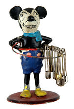 MICKEY MOUSE DEAN'S RAG-STYLE METAL FIGURAL SAFETY PIN HOLDER.