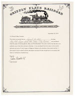 DISNEY LEGEND WARD KIMBALL PERSONALLY HAND LETTERED SIGNS FOR TOY AND TRAIN SHOW AT HIS HOUSE.