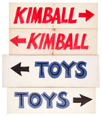 DISNEY LEGEND WARD KIMBALL PERSONALLY HAND LETTERED SIGNS FOR TOY AND TRAIN SHOW AT HIS HOUSE.