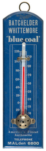 “BLUE COAL” ADVERTISING THERMOMETER.