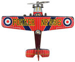 JAPAN TIN “FOKKER NR336” WIND-UP TOY PLANE.