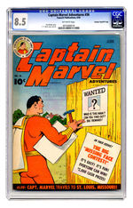 CAPTAIN MARVEL ADVENTURES #36 JUNE 1944 CGC 8.5 OFF-WHITE PAGES CROWLEY COPY/FILE COPY.