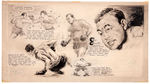 “TWO TON” TONY GALENTO FIGHTING JOE LOUIS 1939 ORIGINAL ART BY HAL COFFMAN.