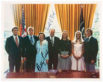 GERALD AND BETTY FORD SIGNED PHOTO TAKEN IN WHITE HOUSE WITH FAMILY.