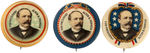 PARKER TRIO OF FULL COLOR 1904 PORTRAIT BUTTONS.