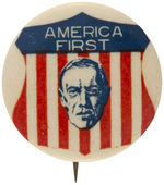 WILSON RARE "AMERICA FIRST" STRIKING PORTRAIT BUTTON.