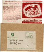 LONE RANGER THREE SCARCE INSTRUCTION PAPERS FOR RINGS PLUS ONE MAILER.