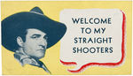 TOM MIX STRAIGHT SHOOTER BADGE WITH RARE FOLDER AND MAILING ENVELOPE.