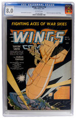 "WINGS COMICS" #16 DECEMBER 1941 CGC 8.0 OFF-WHITE PAGES.