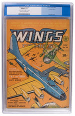 "WINGS COMICS" #22 JUNE 1942 CGC 7.0 CREAM TO OFF-WHITE PAGES.