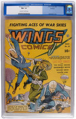 "WINGS COMICS" #21 MAY 1942 CGC 9.2 OFF-WHITE TO WHITE PAGES.