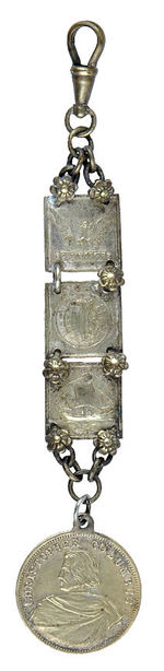 COLUMBIAN EXPO 1893 LINKED WATCH FOB.