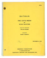 "BATMAN - THE CAT'S MEOW" SCRIPT.