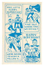 "SUPERMAN-TIM" BIRTHDAY POSTCARD.