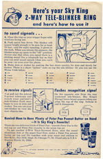 SKY KING FOUR INSTRUCTION SHEETS MATCHING THE FOUR PREVIOUS RINGS.