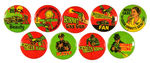 "THE GREEN HORNET" VENDING MACHINE PAPER & BUTTON SET.