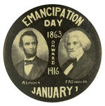 LINCOLN AND FREDERICK DOUGLASS JUGATE CELEBRATING "EMANCIPATION DAY 1863/ONWARD/1916."