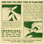 KELLOGG'S CORN FLAKES F-87 SUPER JET PLANE RING PLUS DIFFERENT VERSION INSTRUCTIONS AND TWO ADS.