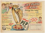 KELLOGG'S CORN FLAKES F-87 SUPER JET PLANE RING PLUS DIFFERENT VERSION INSTRUCTIONS AND TWO ADS.