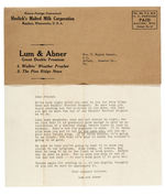 "LUM AND ABNER" PREMIUM BADGE PLUS CLUB NEWSPAPER WITH LETTER IN MAILER.