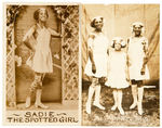 “SADIE THE SPOTTED GIRL/THE SPOTTED GIRLS” REAL PHOTO POSTCARD PAIR.