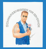 CAMPBELL ORIGINAL ART FOR "SCHWARZENEGGER FOR GOVERNOR" 2004 BUTTON.