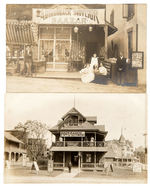 EARLY POSTCARD SELLERS STOREFRONTS REAL PHOTO POSTCARD  PAIR.