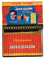 "STORY STAGE STARRING JACKIE GLEASON AND HIS TV TROUPE" BOXED PUNCH-OUT DOLLS AND STAGE.