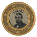 "COLFAX" FERROTYPE STICKPIN UNLISTED BUT MATE TO GRANT HAKE #3080.