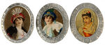 EARLY AND RARE DECORATIVE PIN-BACKS C. 1893.