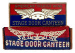 "STAGE DOOR CANTEEN" ENAMEL LAPEL STUD AND CLOTH COVERED PIN.