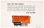 "CHIEF HALFTOWN/STAR TRIBAL MEMBER" RARE PHILADELPHIA TELEVISION MEMBER'S CARD.