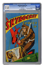 SKYROCKET COMICS #NN 1944 CGC 7.0 WHITE PAGES MILE HIGH COPY.